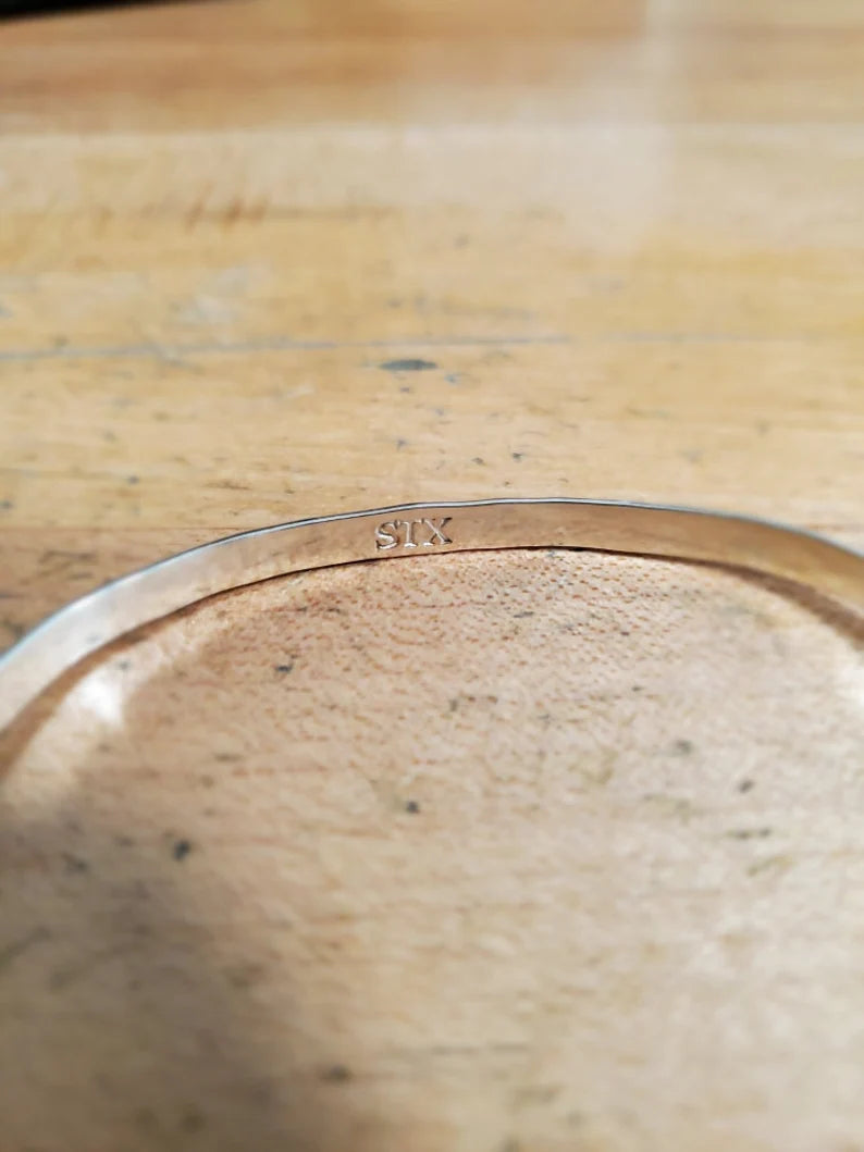 St Croix Hook Bracelet, 4mm Handmade Sterling Silver w/ Silver Wrap