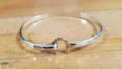 St Croix Hook Bracelet, 4mm Handmade Sterling Silver w/ Silver Wrap