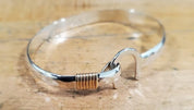 St Croix Hook Bracelet, 6mm Handmade Sterling Silver w/ 14k Gold Wrap